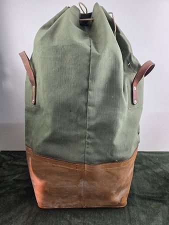 Seltener Schweizer Militär-Seesack – Canvas & Leder