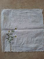 Feines Stoff-Taschentuch mit Edelweiss-Stickerei, Vintage