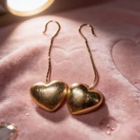 Paire de boucles d'oreilles cœurs dorés