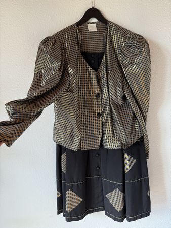 Vintage Blazer und Rock, Grösse 46, Kariert