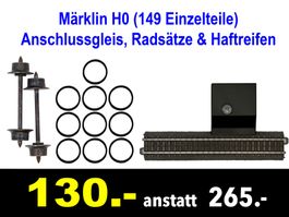 🔴 Märklin Anschlussgleis, Radsätze & Haftreifen /144c