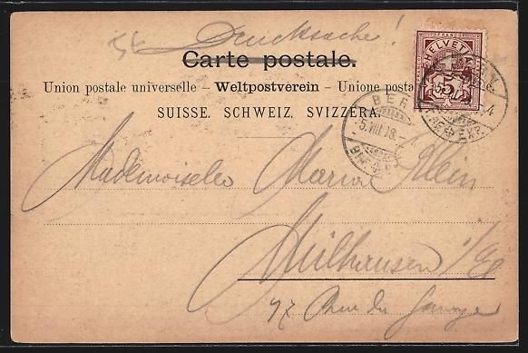 Cartoline postali: Künstler-AK Bern, Bundespalast, 1898 – Usato da Berlin venduto da bartko-reher 1