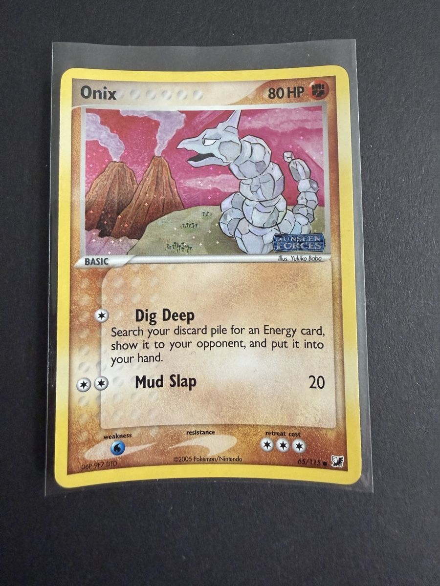 Pokémon Carte collezionabili: Onix Reverse Holo 65/115 Pokemon Unsern Forces LP – Usato da Adliswil venduto da Parosek