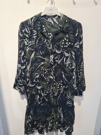 Kleid Jones Grösse 34 Blumenmuster dunkelgrün guter Zustand