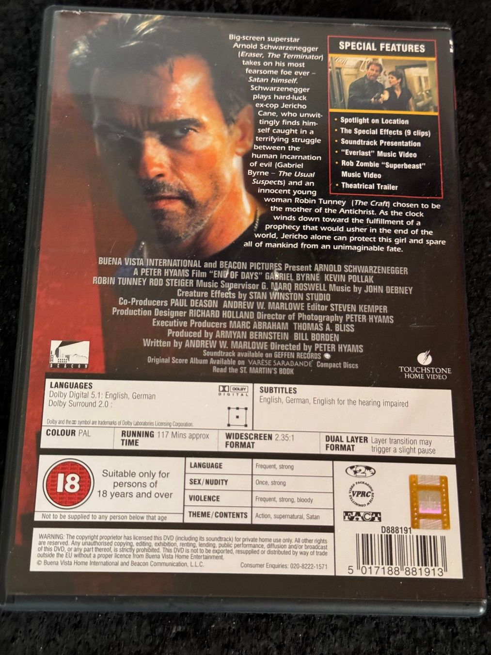 Alle DVDs: End Of Days Schwarzenegger DVD EN/DE – Gebraucht aus Fribourg von tschjoly 1