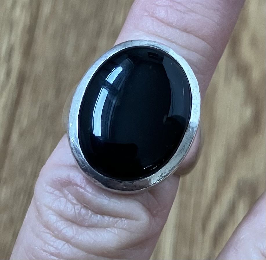 Anelli: Fingerring 925 Silber mit Onyx Stein Gr 53 – Usato da Willisau venduto da son_lq7g 1