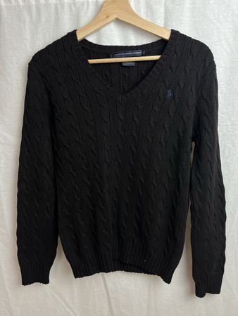 Pull col V Ralph Lauren noir taille L