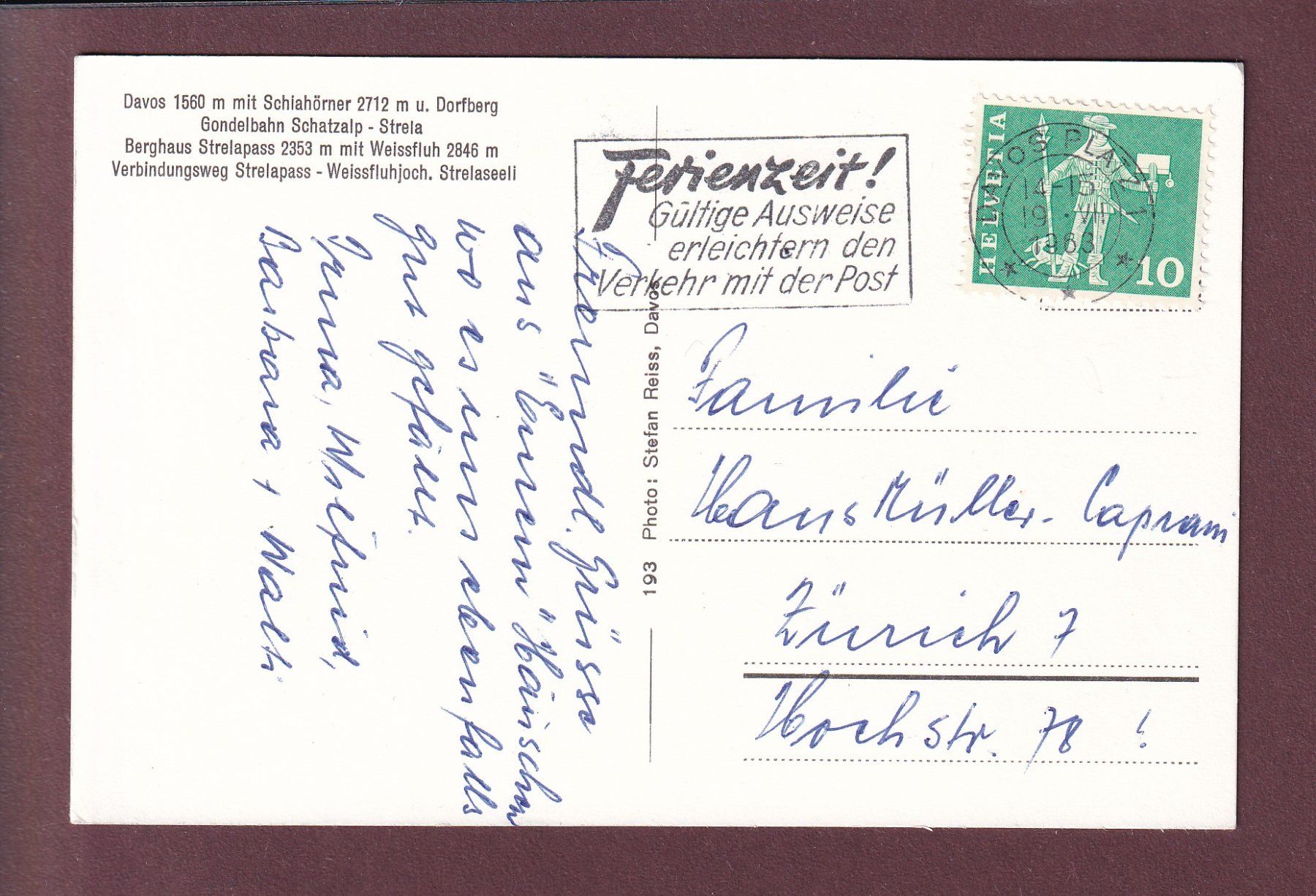 Cartoline postali: STRELA - 5 Bilder - 1963 – Usato da Pully venduto da nicecards 1