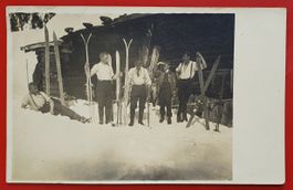 Arosa 1914 - Alphütte mit Skifahrer