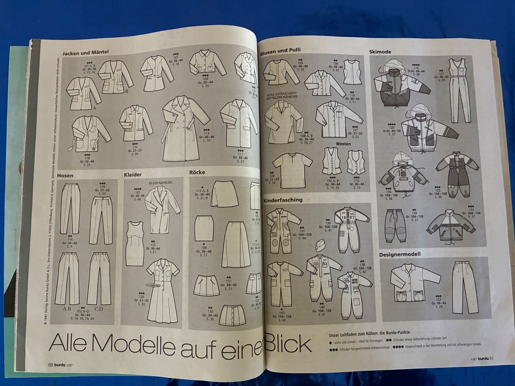 Cartamodelli: Burda Moden 1997 Schnittmuster Nähen Schneiderei Design – Usato da Aarwangen venduto da nemkin61 8