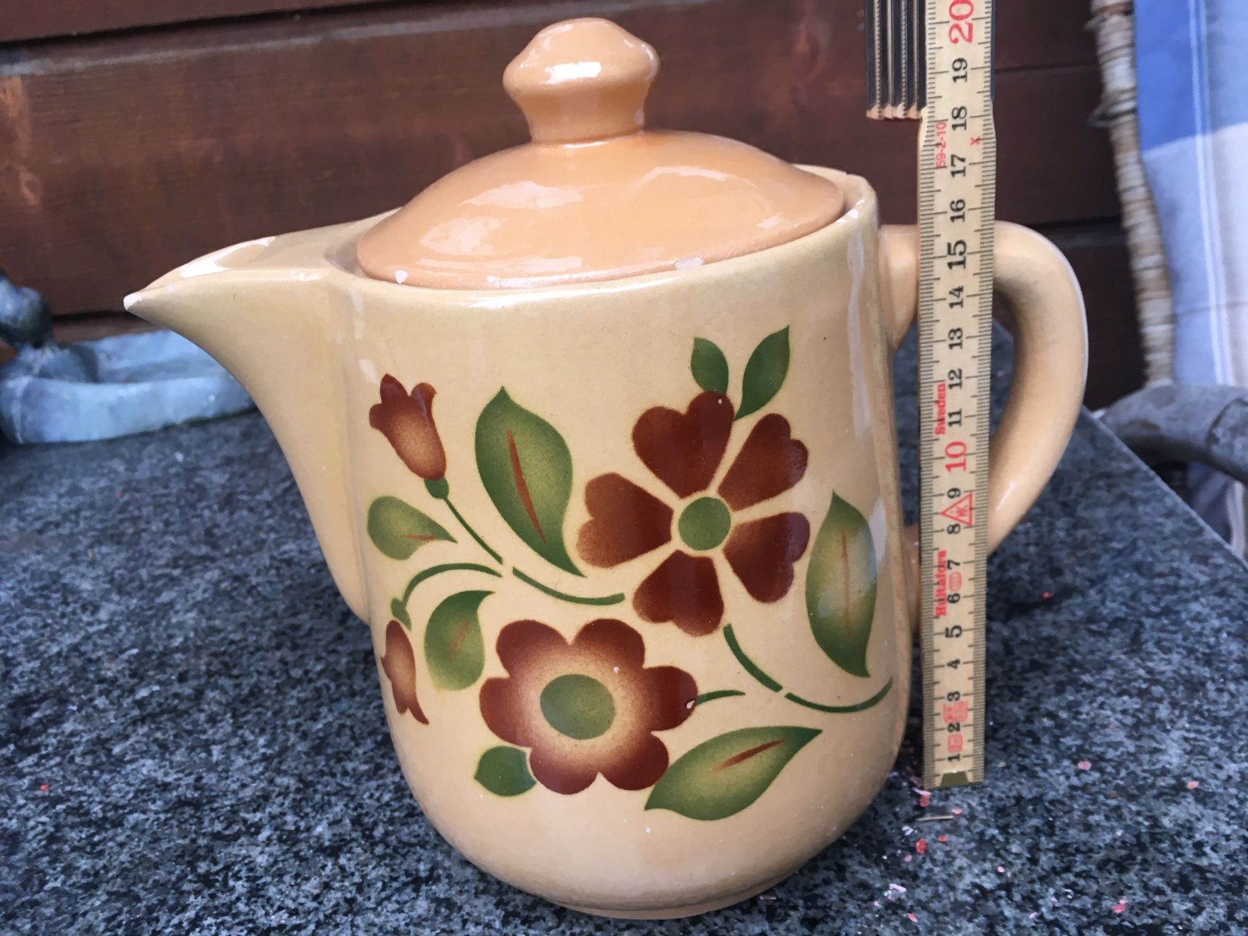 Karaffen: Antiker Krug,  Kaffeekrug mit Deckel, Steingut – Gebraucht aus Wila von Fritz-Wila 2