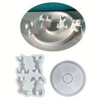 Giessform Silikonform Ostern Teller mit Dekostecker Hasen