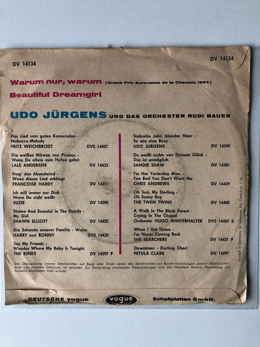 Dischi in vinile: Udo Jürgens – Usato da Aarwangen venduto da Jukebox3 2