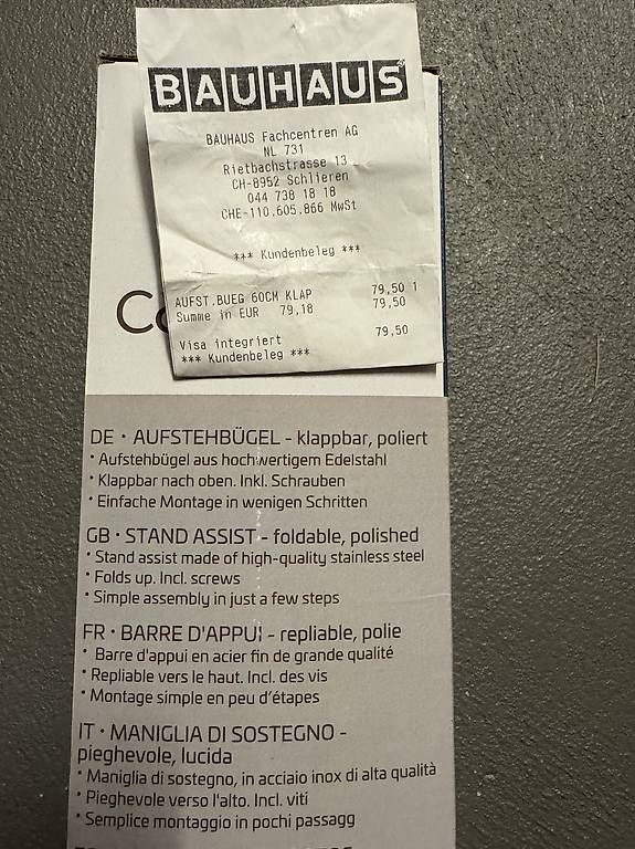Supporti a parete: Abstützbügel fürs Bad  – Usato da Möriken AG venduto da nma_2hx5 4