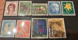 9 alte PJ + PP CH Briefmarken (Lot 1)