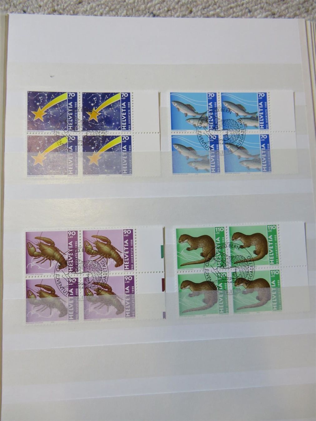 Alle Briefmarken: 1996 4er-Blocks ET inkl. PJ + PP – Gebraucht aus Spiez von Crazyduck 3
