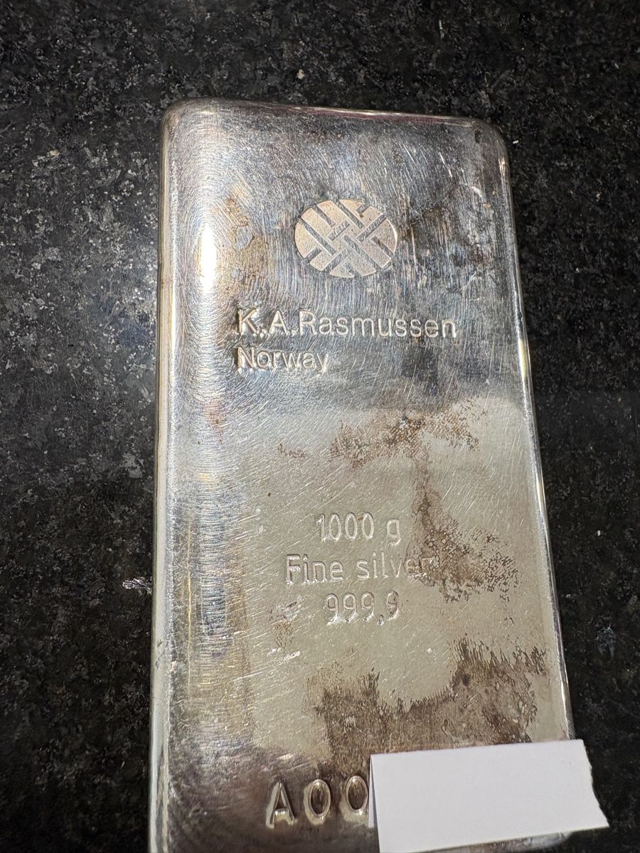 Metalli preziosi: Silver Bar K.A. Rasmussen 1000g Fine Silver 999.9 – Usato da Davesco-Soragno venduto da luiginix3939