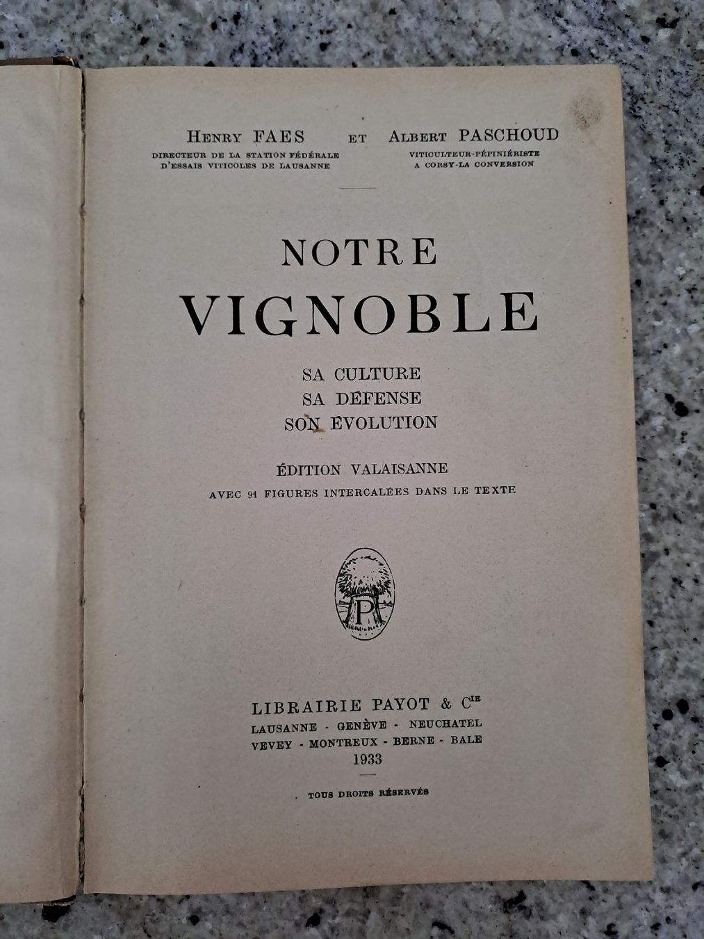 Libri: Vintage Viticulture Book "Notre Vignoble" – Usato da Genève venduto da sunsustains 1