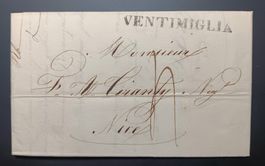 ITALIEN, Faltbrief ab Ventimiglia 30.8.1838 nach Nizza (F)