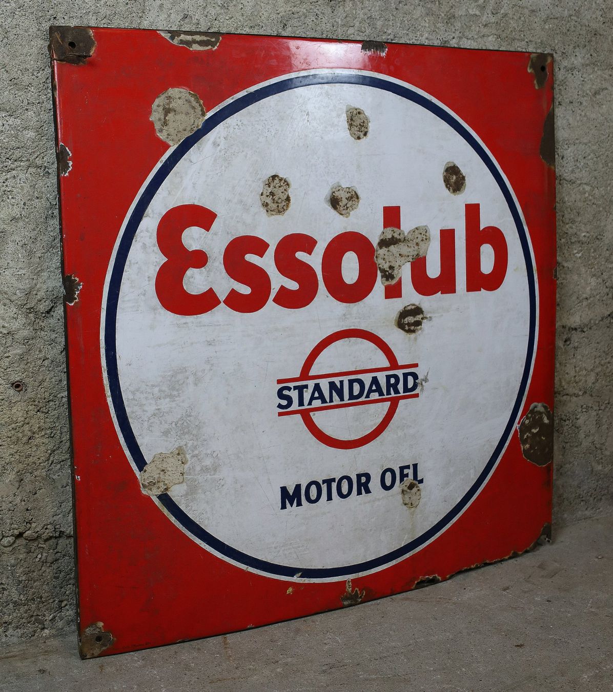 Esso Insegne: Emailschild "Essolub" ca. 80 cm x 80 cm – Usato da Birrwil venduto da brandschatz_birrwil 5