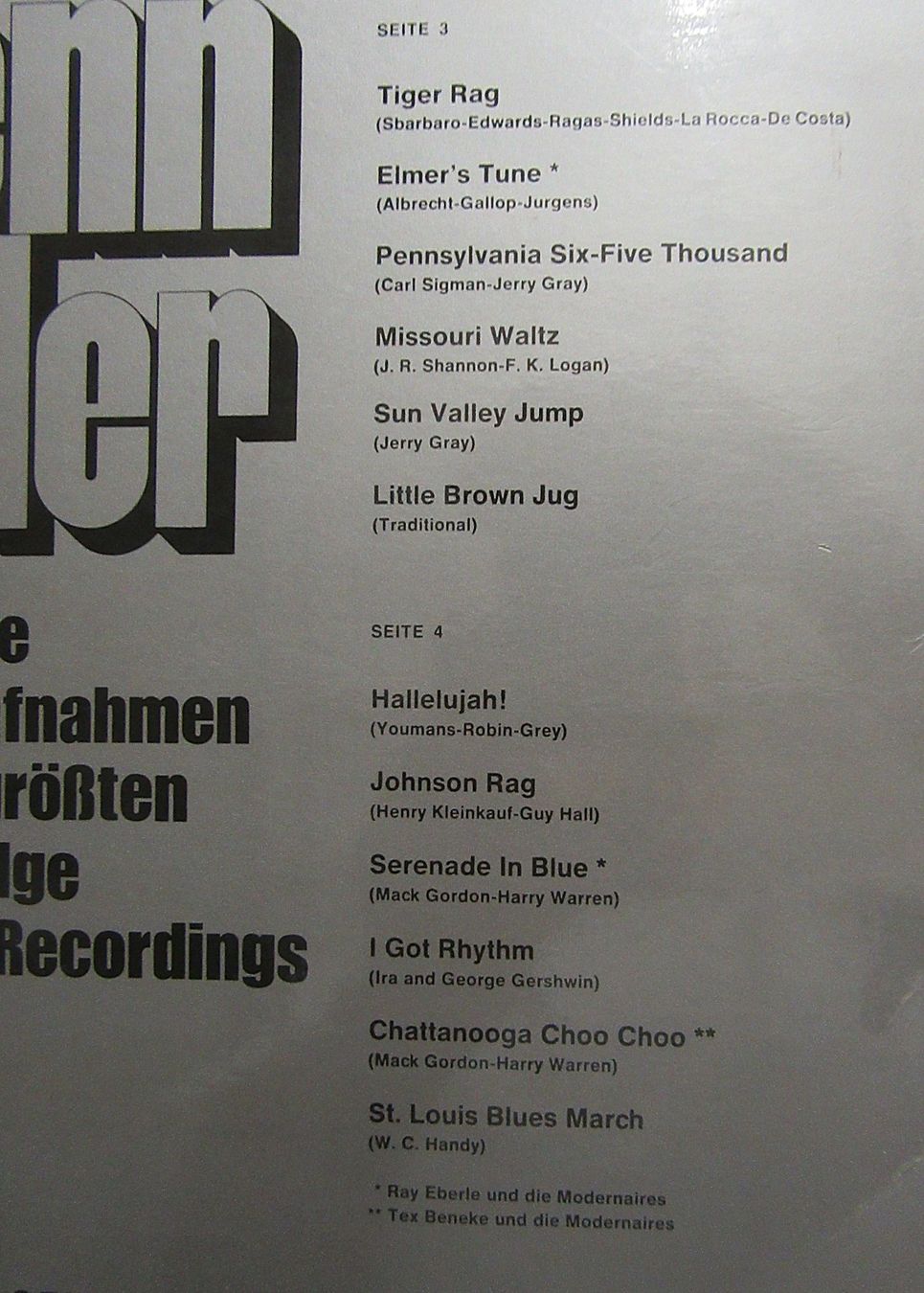 Dischi in vinile: Doppel LP - Glenn Miller - His Original Recordings – Usato da Auenstein venduto da Padabimbim 3