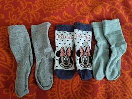 3 Paar Socken 74/80 Herz Minnie Maus