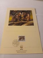 WWF Carte d'art avec timbre Yougoslavie - Ours bruns!