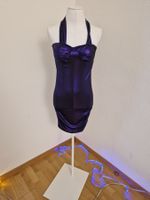 Schickes violettes Partykleid Gr. S Neckholder Figurbeton...