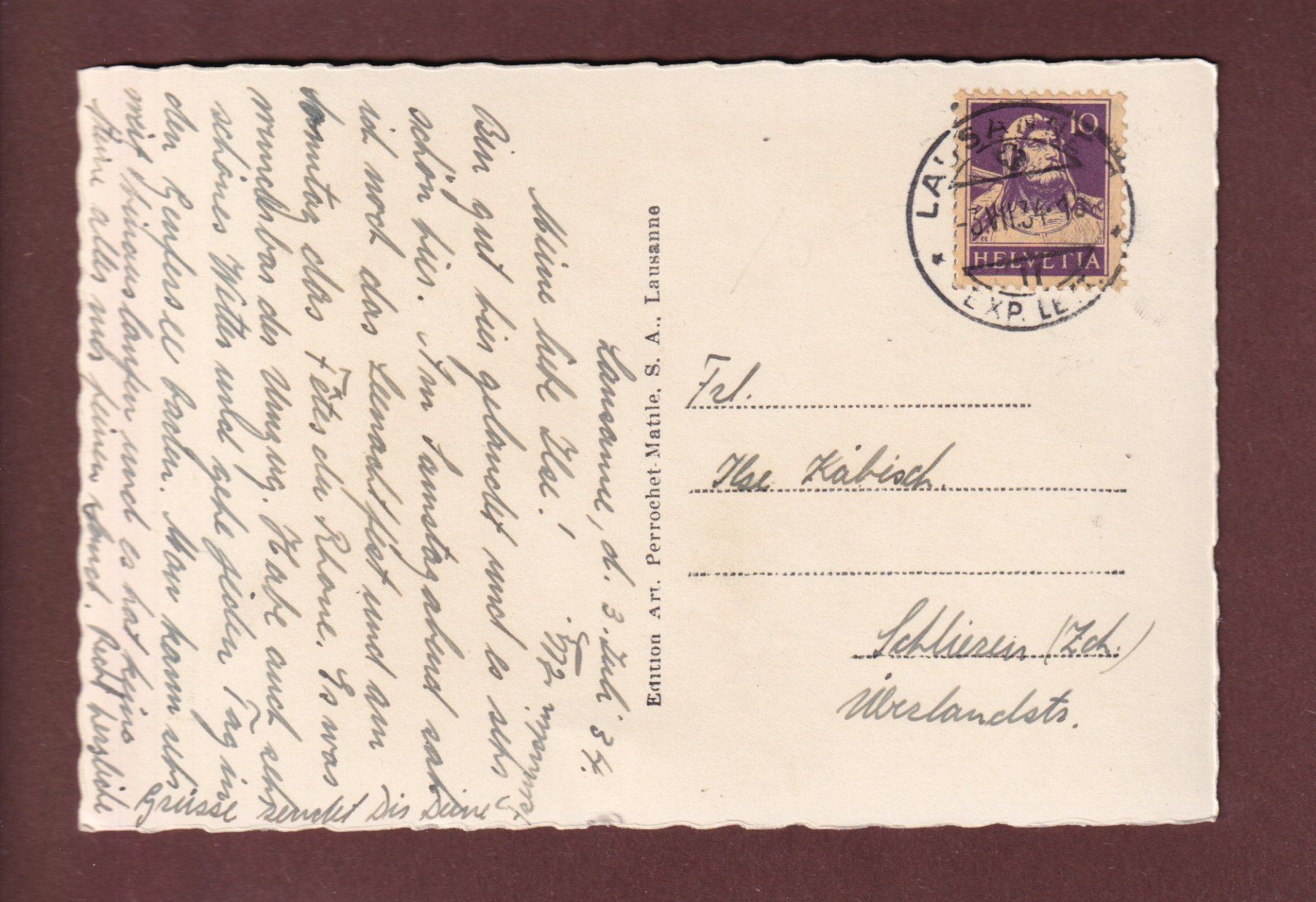 Cartoline postali: LAUSANNE et les Alpes - 1934 – Usato da Pully venduto da nicecards 1