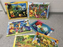 5 diverse Kinder Puzzles: Maja, Disney - Top Zustand!