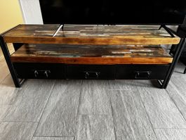 TV-Möbel im Industrial-/Vintage-Stil mit 3 Schubladen