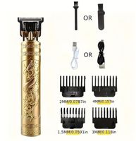 Haarschneider Gold USB 4 Aufsätze 1,5-4 mm Drache neu