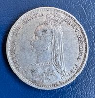 Grossbritannien 6 Pence 1890 Victoria Silber