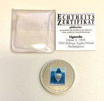 1 Gedenkmünze Orbiter 3, Uganda, 1999, Stempelglanz
