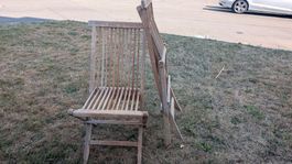 Gartentisch und 2 Stühle Holz gebraucht