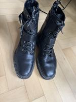 Stylish Street Style Black Leather Boots, Size 38