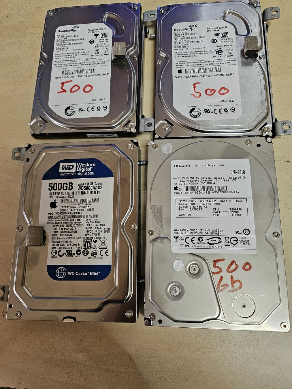Dischi rigidi: 4 Festplatten a 500 GB – Usato da Burgdorf venduto da weggu.666