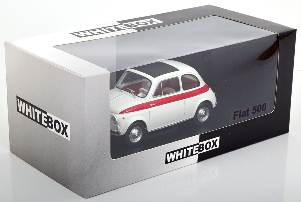 Fiat Modellautos: FIAT 500 WEISS/ROT 1:24 WHITEBOX – Neu und originalverpackt aus Suhr von Moebelsiralfred 2