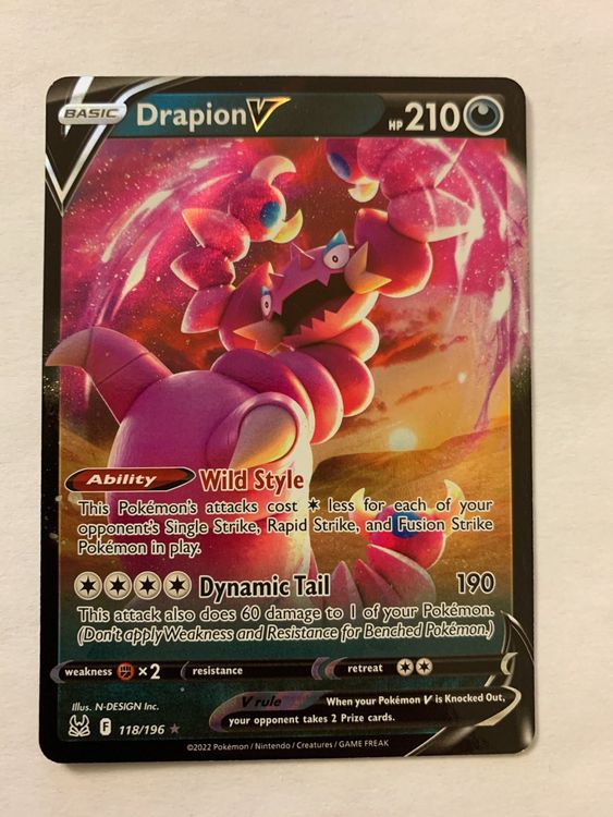 Drapion V Lost Origin 118/196 Englisch Kaufen auf Ricardo