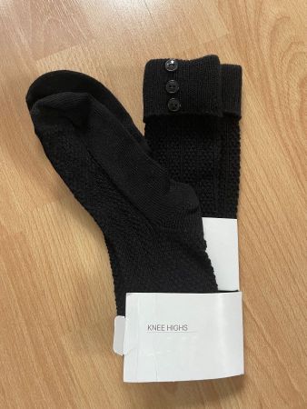 Schwarze Kniestrümpfe mit Knöpfen, neu, Grösse 36-38 v. H&M