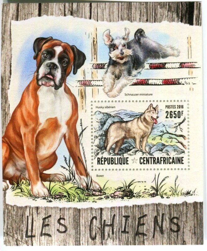 Tutti i francobolli: Block "Hunde". Zentralafrikanische Republik – Nuovo e nell'imballaggio originale da Basel venduto da Butsch5