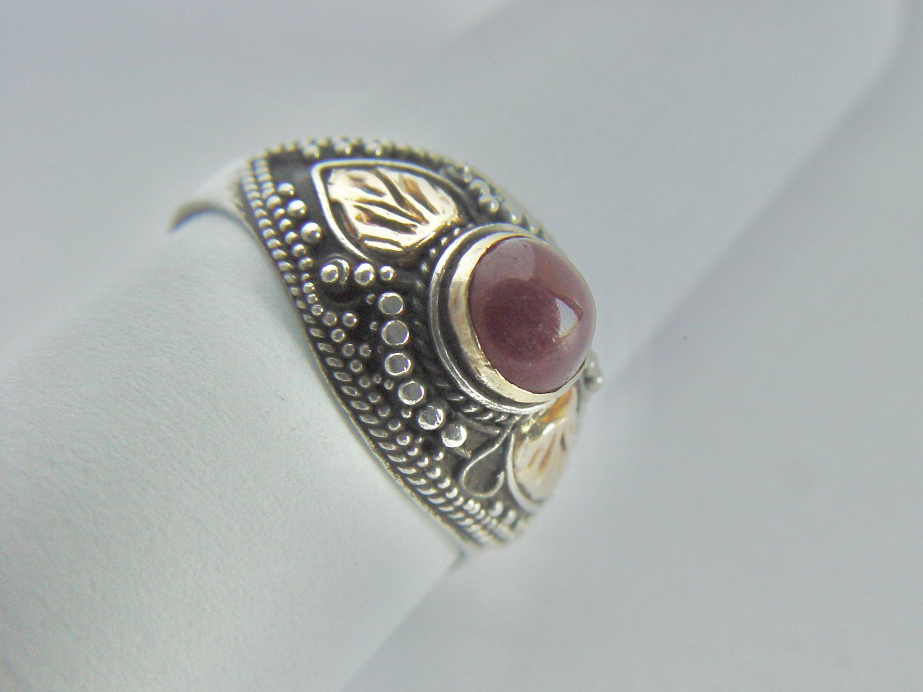 Bagues: Vintage Ring Silber mit Rubin – D'occasion à Henggart par elsternwerk 3