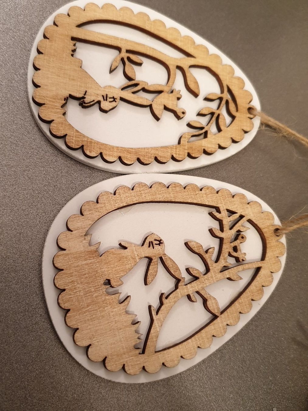 Tutte le decorazioni: 2 Osterbaum Holz Hänger 8 x 6 cm........ – Nuovo e nell'imballaggio originale da Amriswil venduto da kleindeko