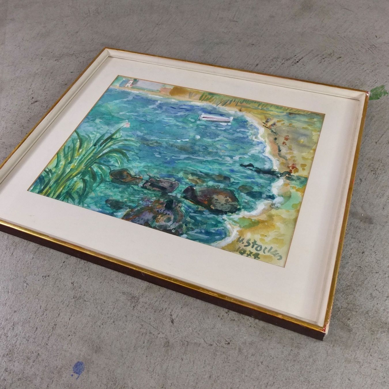 Dipinti: Hans Stocker, Ischia, 1974, Gemälde – Usato da Basel venduto da Brocki-auf-dem-Wolf 1