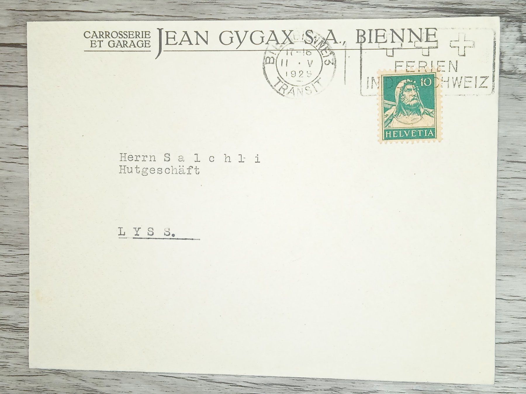 Tutti i francobolli: TR20 Enveloppe + Timbre Suisse 1929 – Usato da Cousset venduto da Patrick_Collections