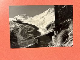Foto.Dom Edy Bader Saas-Fee Schwarz-Weiss Foto Gletscher 