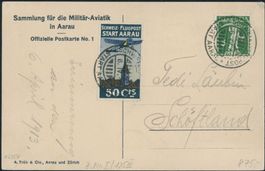 1913 - Flugpost - Vorläufer - Aarau - Karte
