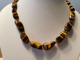 NEU - ungetragene Tigerauge Kette, 73cm