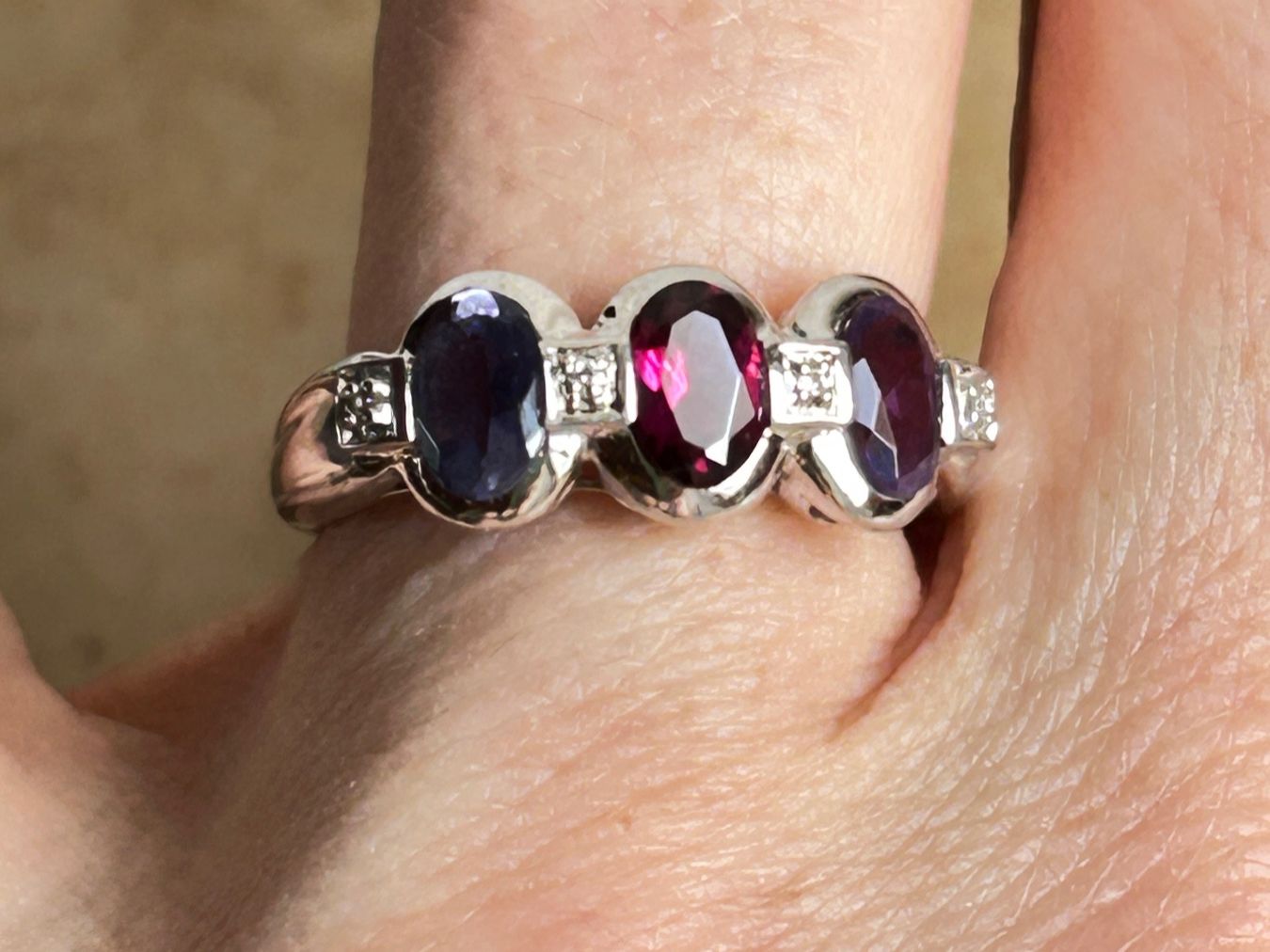 Ringe: Silber Ring 3 times violet – Gebraucht aus Dittingen von Bellevista