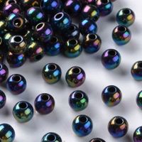 Acrylperlen Schwarz plattiert 6x5mm / 100Stück